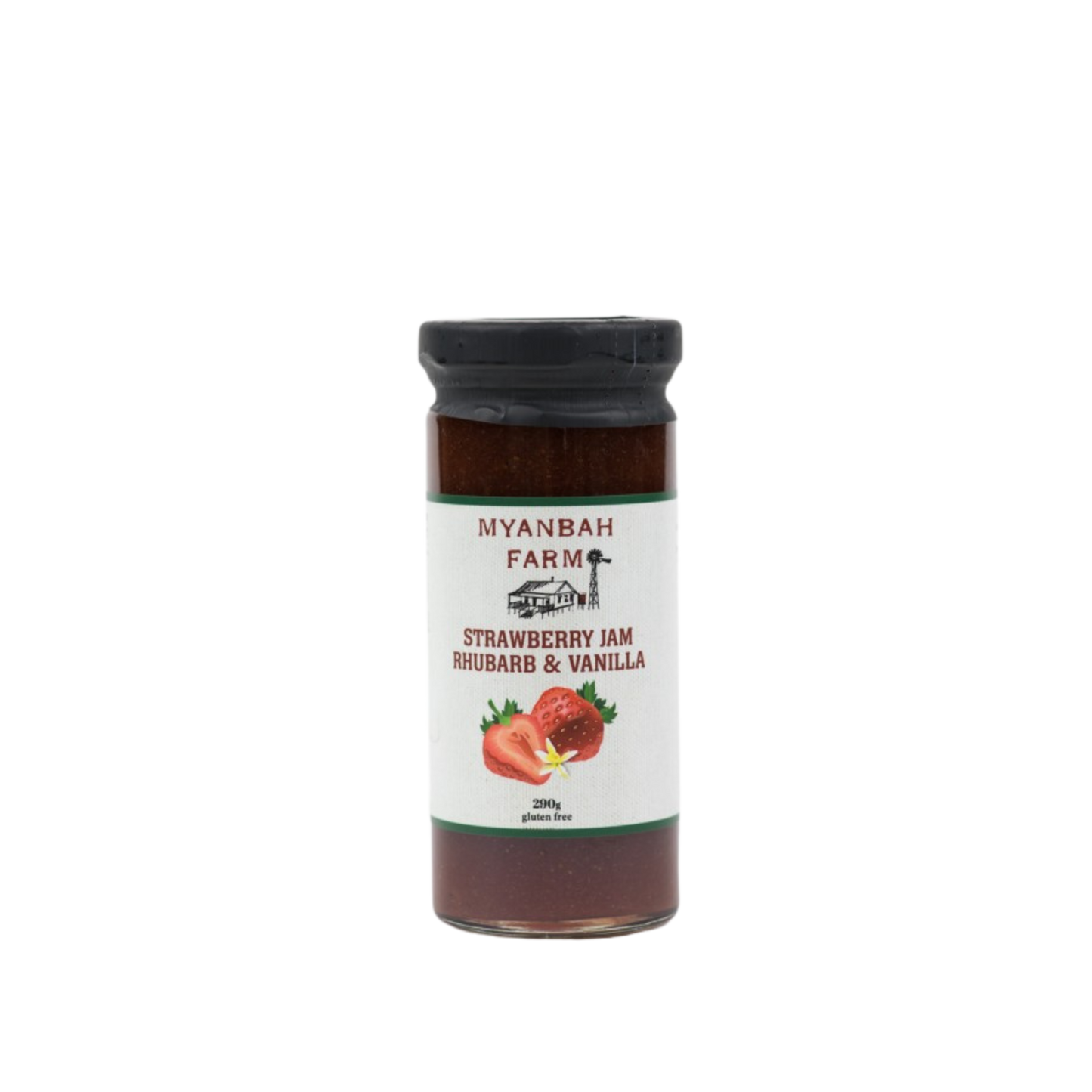 Myanbah Farm Strawberry, Rhubarb & Vanilla Bean Jam 290g