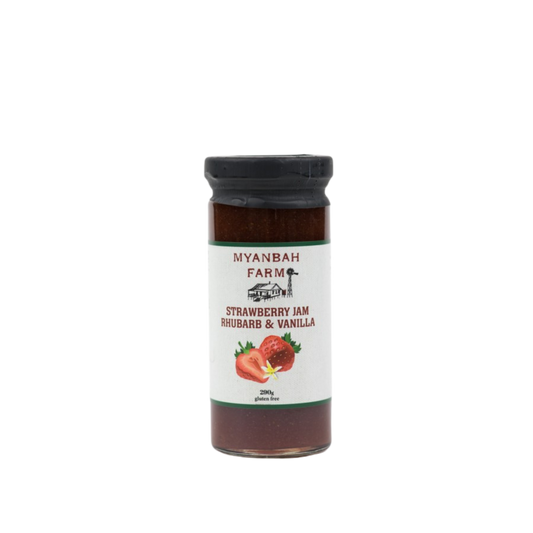 Myanbah Farm Strawberry, Rhubarb & Vanilla Bean Jam 290g